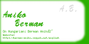 aniko berman business card